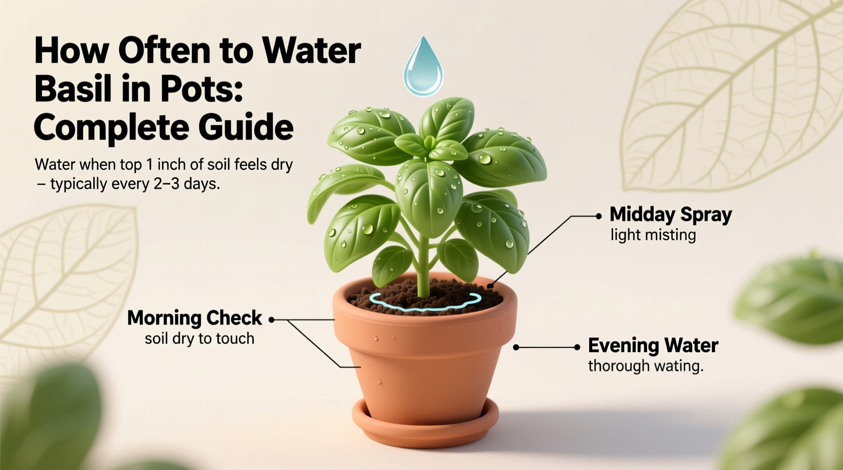 how often to water basil in pots