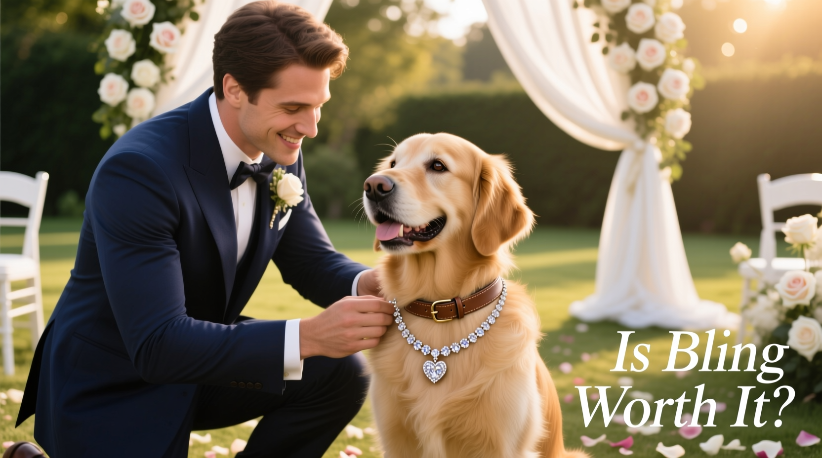 wedding pet necklace vs regular collar is the extra bling worth it for the big day