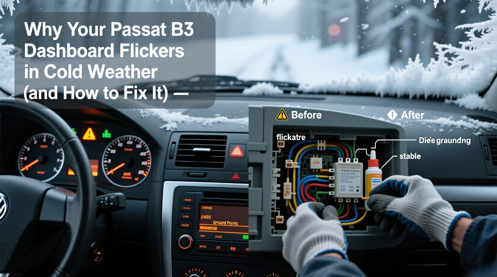 passat b5 dashboard flicker cold weather