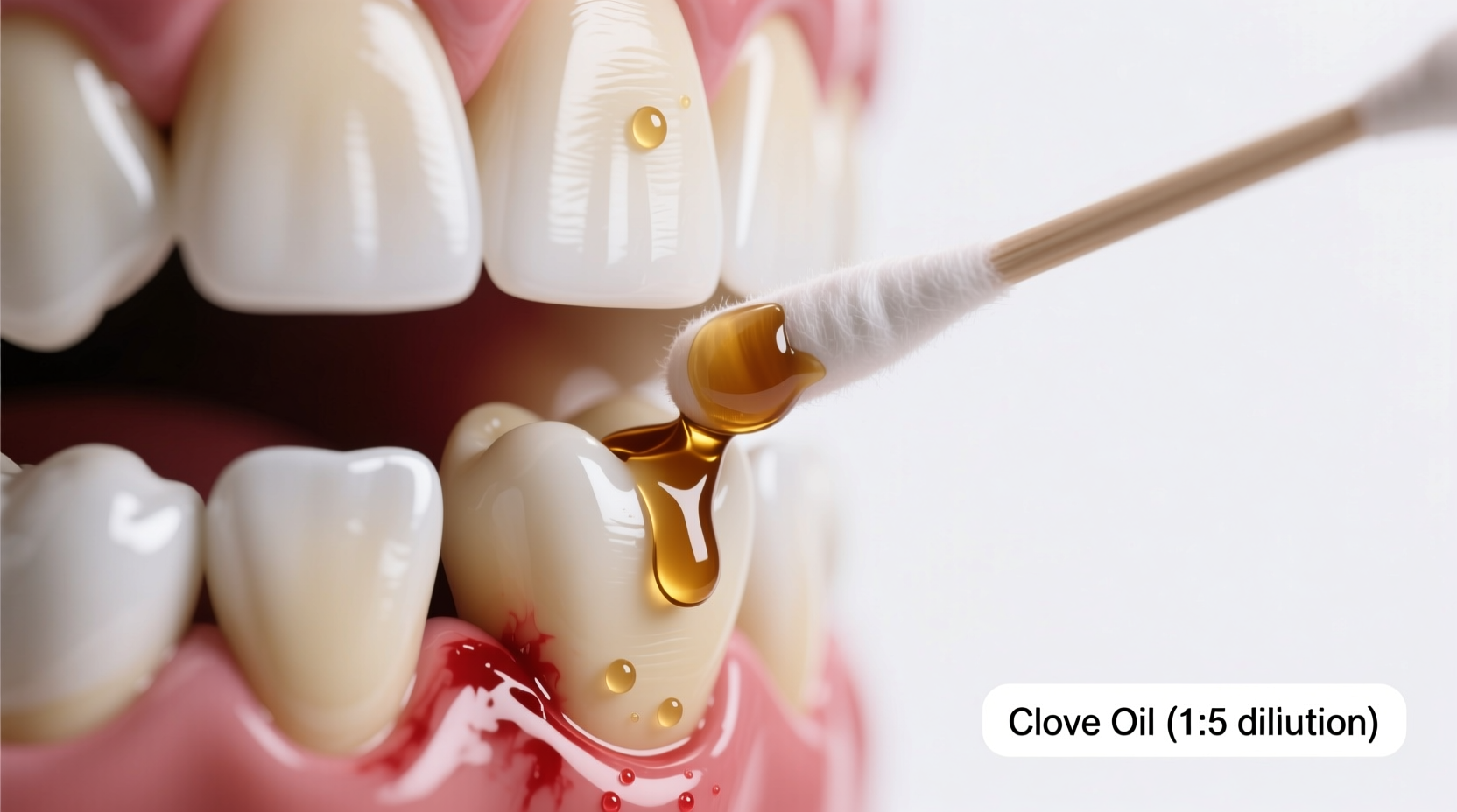 Diluted clove oil application for toothache relief