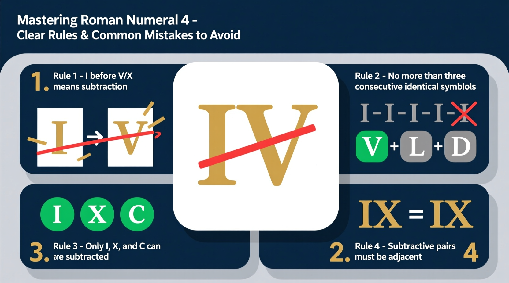 mastering the roman numeral 4 clear rules and common mistakes to avoid