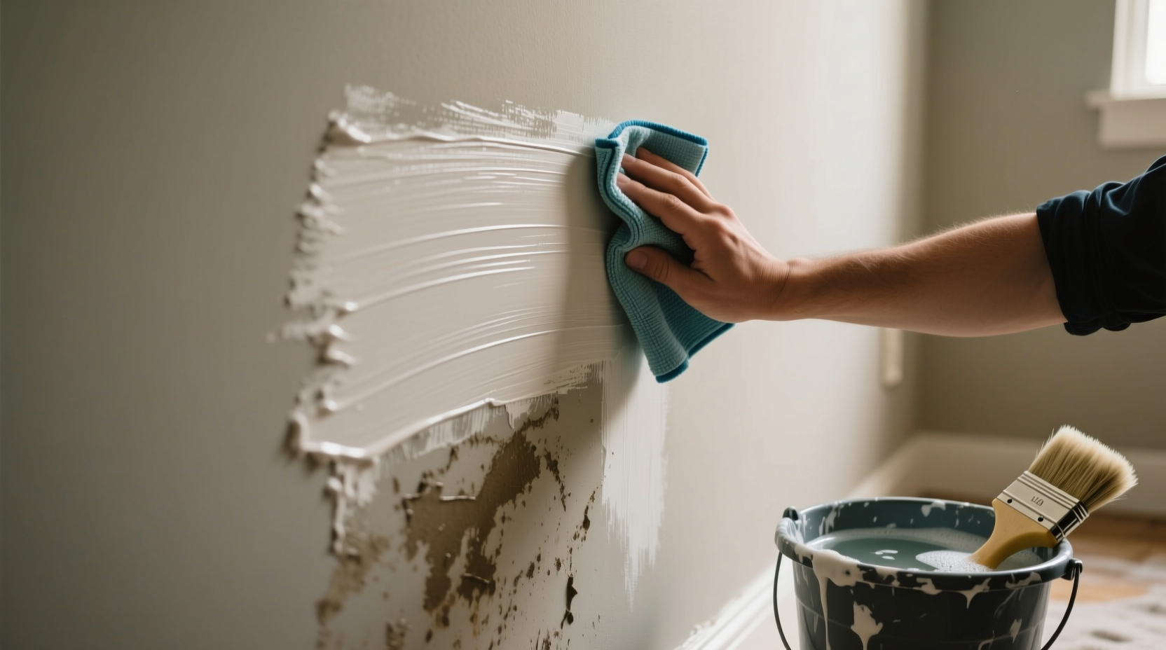 how to clean walls with flat paint