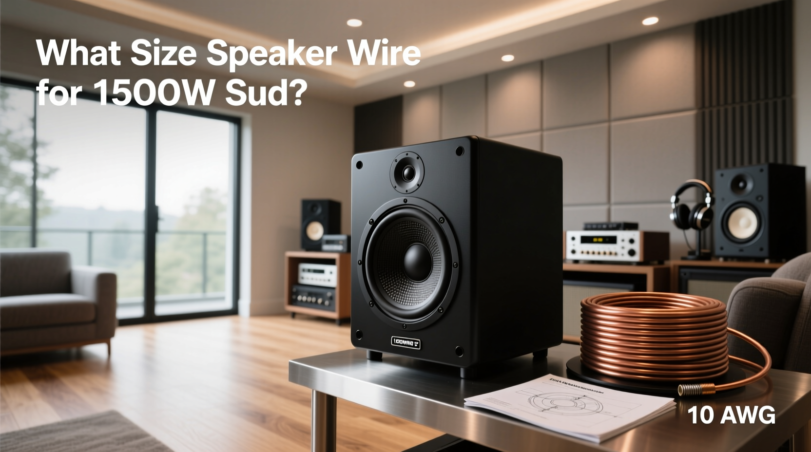 12-inch 1500 watt RMS subwoofer in sealed enclosure with visible terminal connections