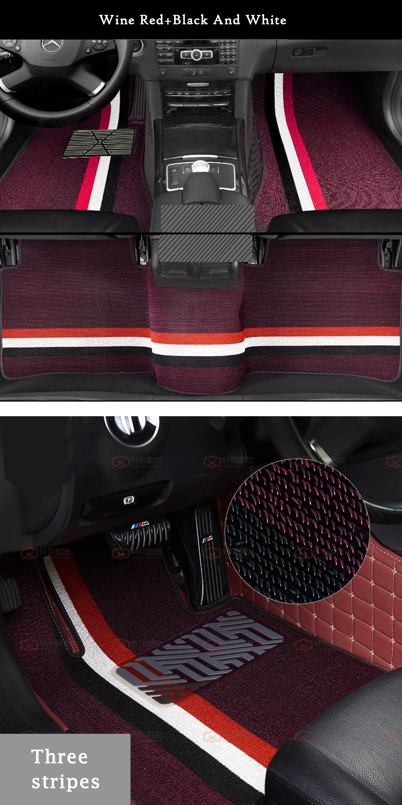 2019 new environmentally friendly car wire ring mat, fireproof, non-slip, flame retardant, ultra-thin three-layer composite car