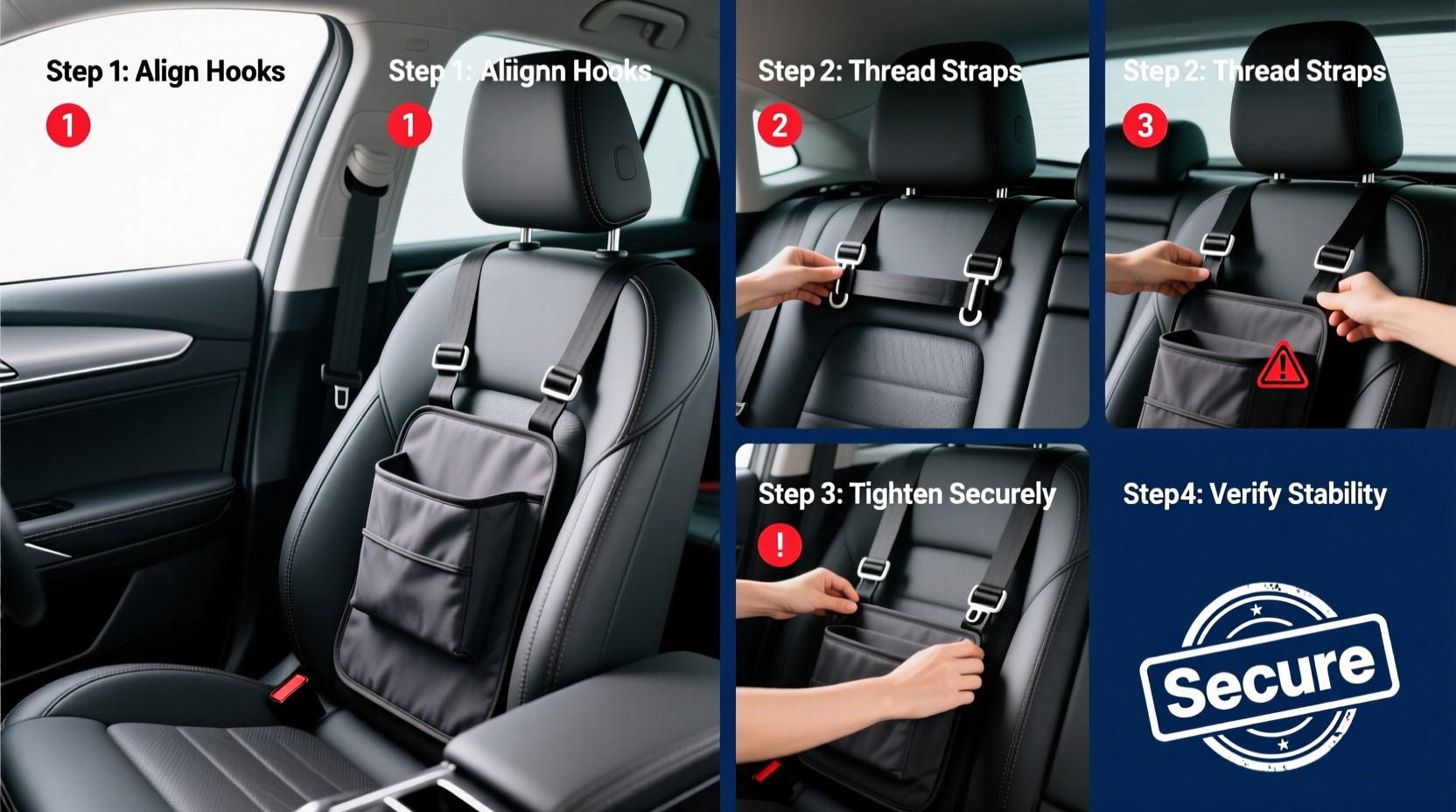 install car seat organizer safely