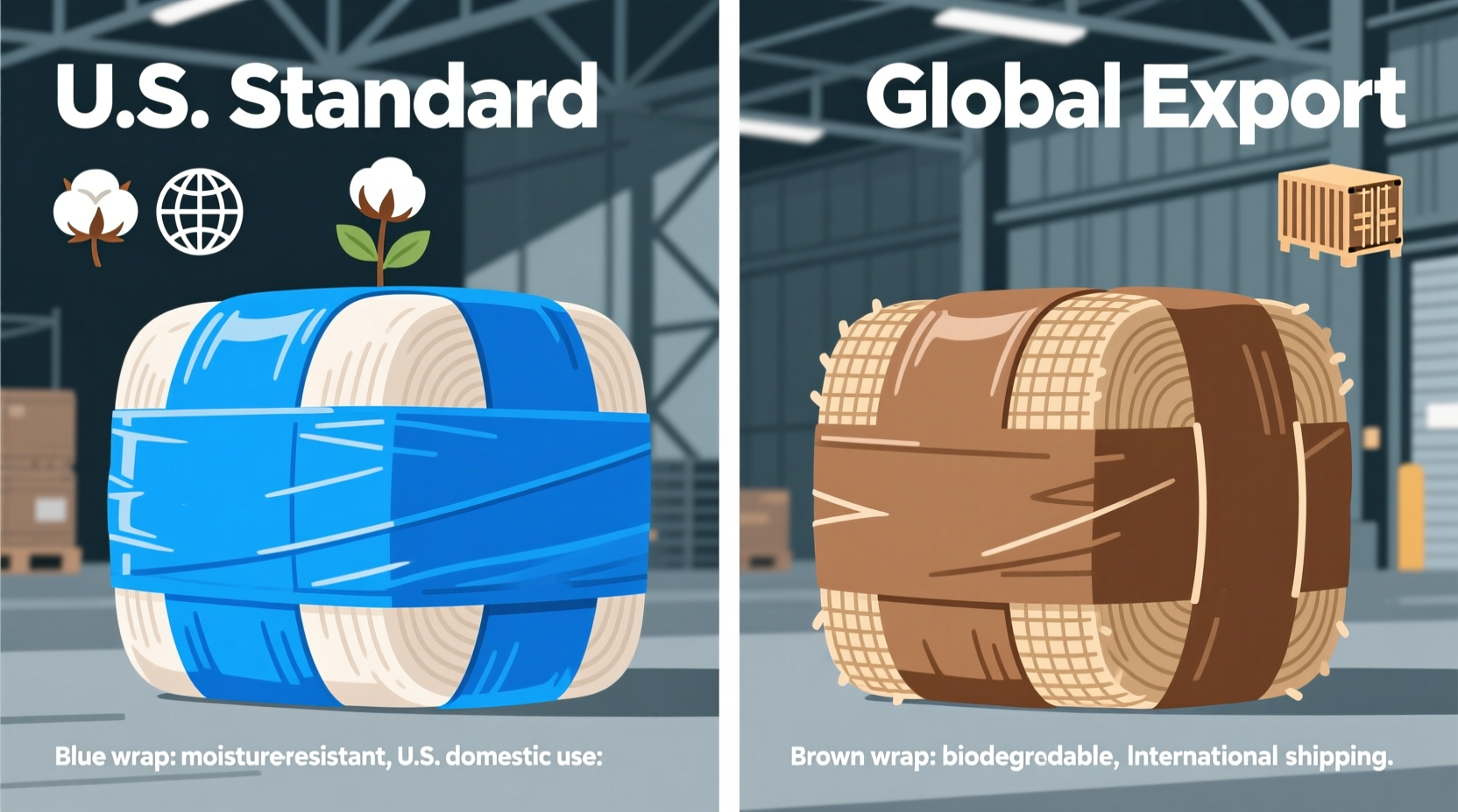 why cotton bales have different color wraps explained