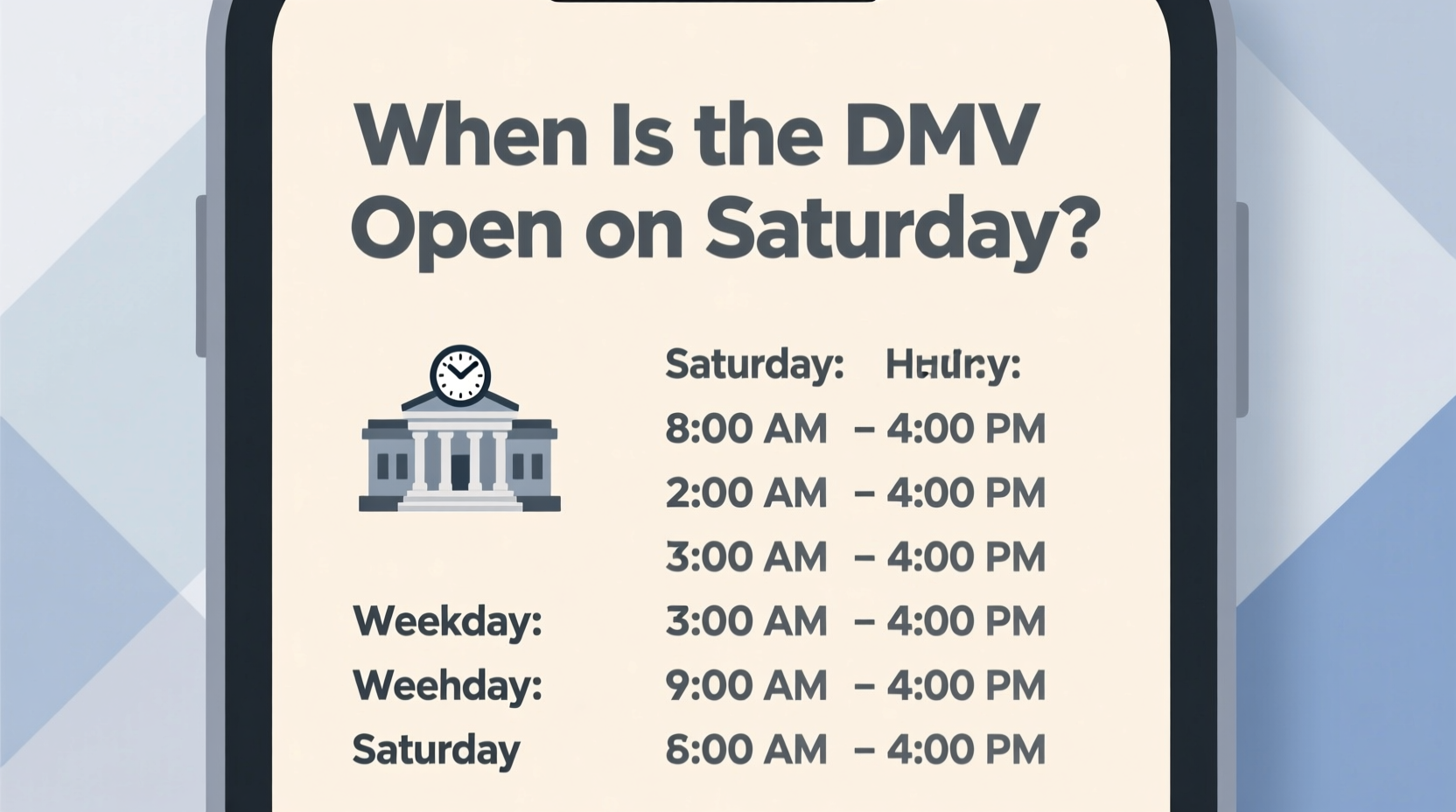 when is the dmv open on saturday
