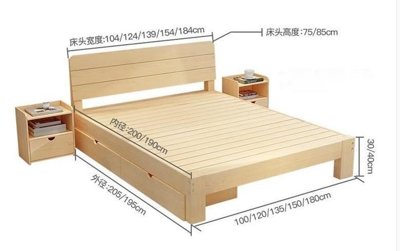 Direct sale modern wood bed bedroom furniture double bed storage bed