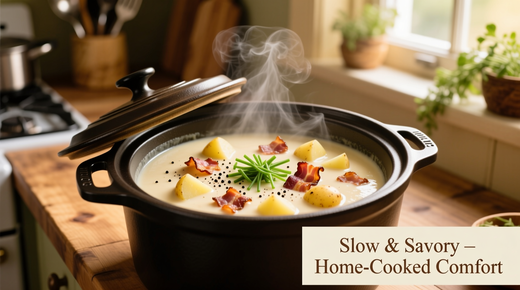 Perfect Slow Cooker Potato Bacon Soup Recipe in 6 Hours