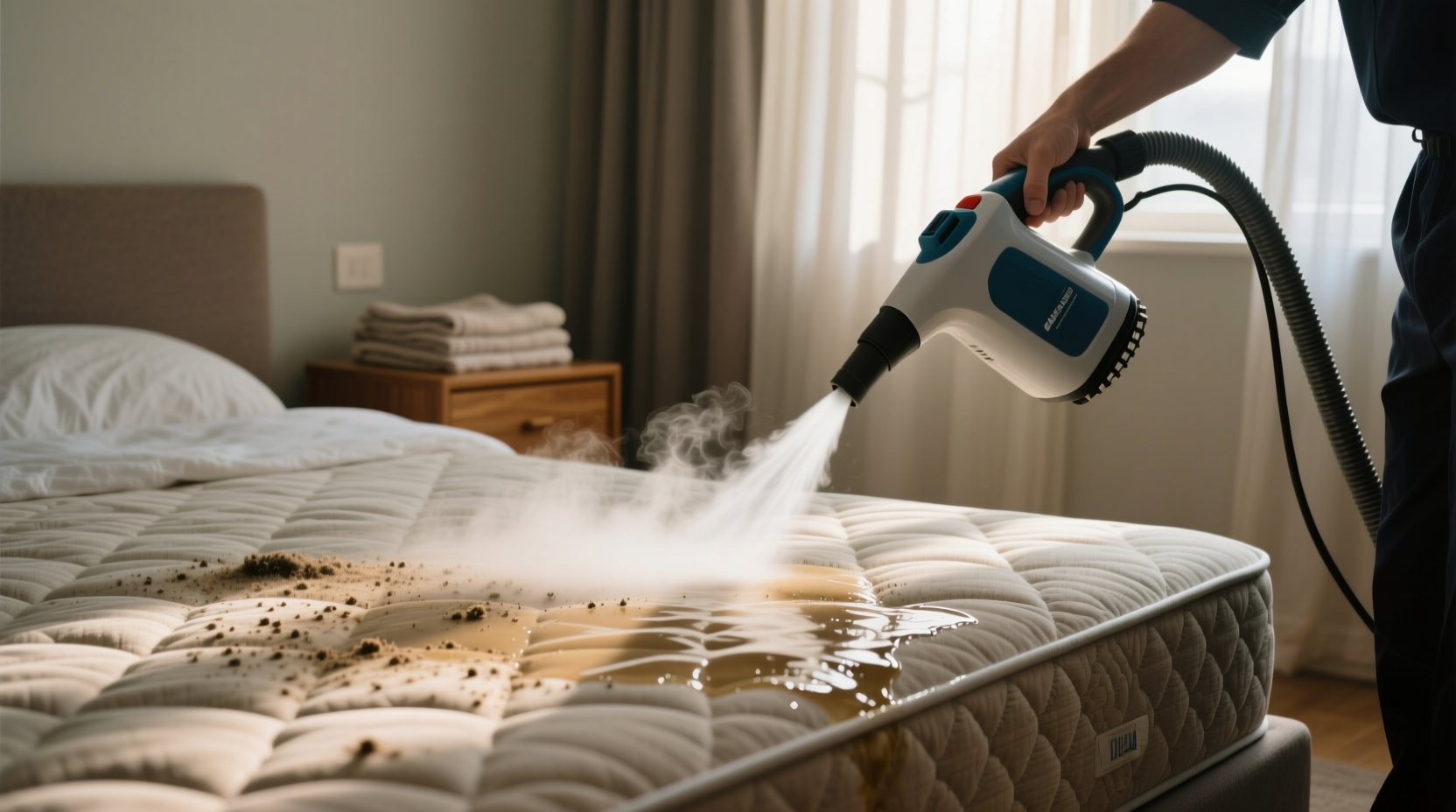 deep clean your mattress with a steam cleaner