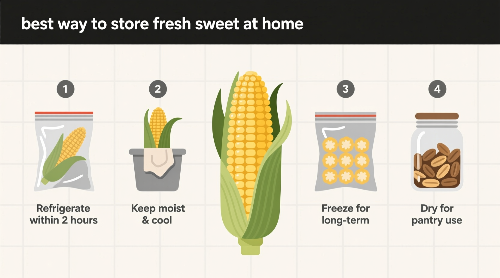 simple and effective tips on the best way to store fresh sweet corn at home