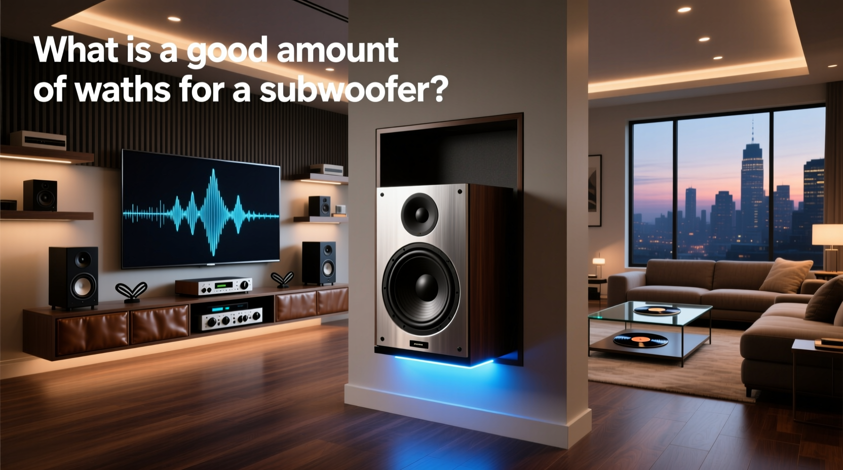 1300 watt subwoofer used in a trunk-mounted car audio setup