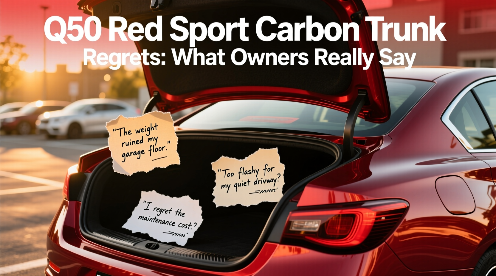 q50 redsport carbon trunk regrets