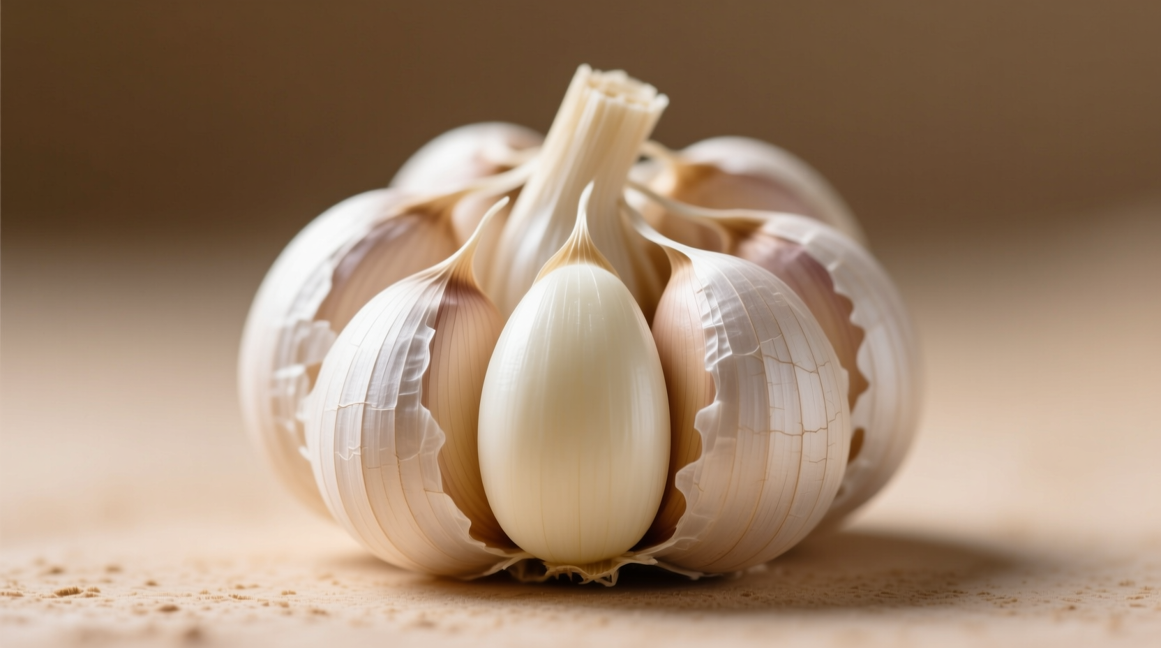 Fresh raw garlic cloves showing individual segments