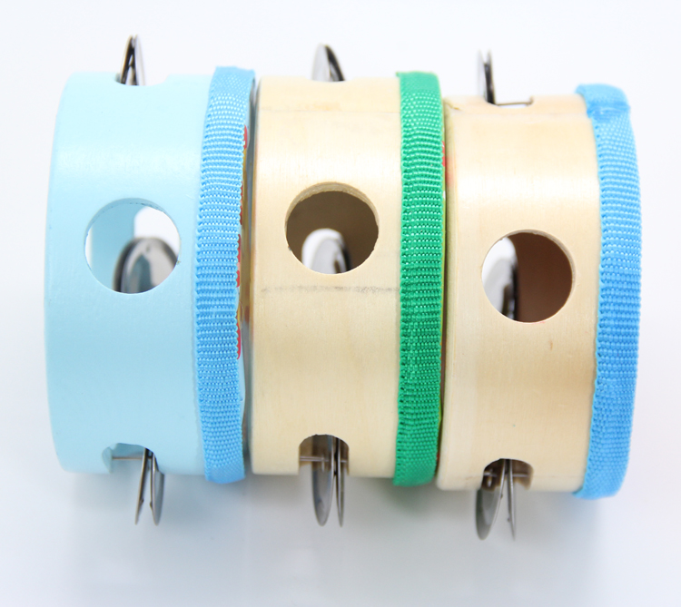 Cartoon designs cheap price mini wooden tambourine for kids