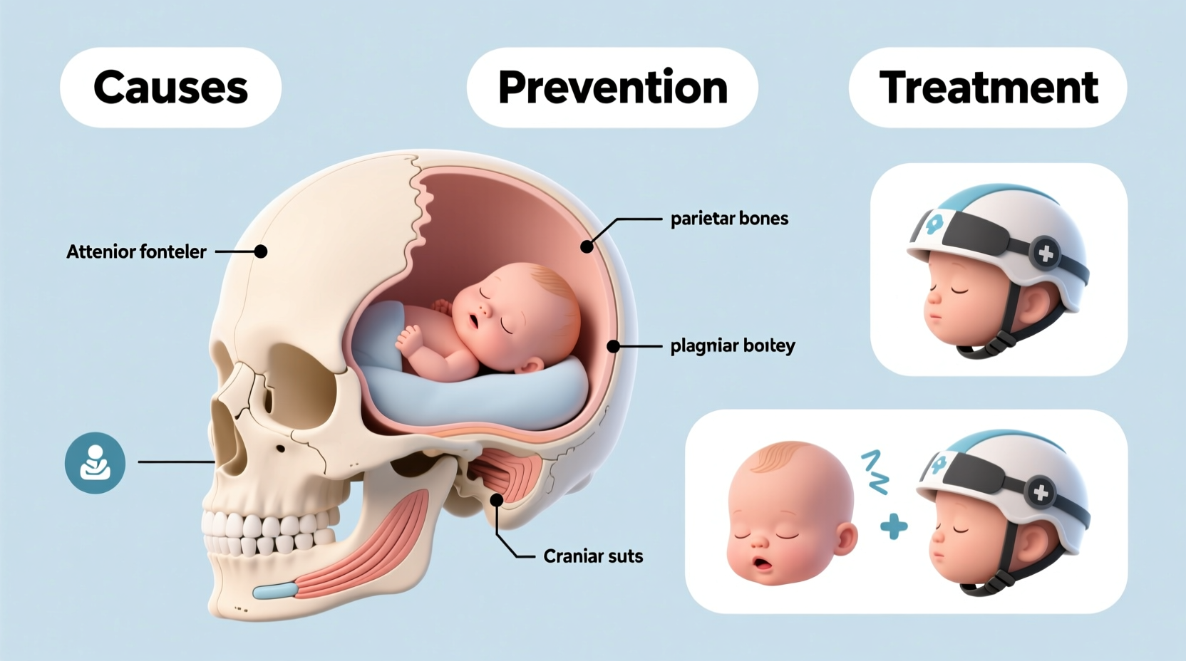 why do babies get flat heads causes prevention treatment