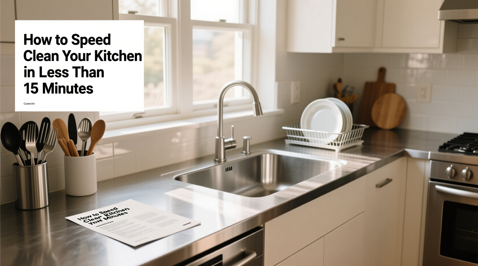 how to speed clean your kitchen in less than 15 minutes free printable