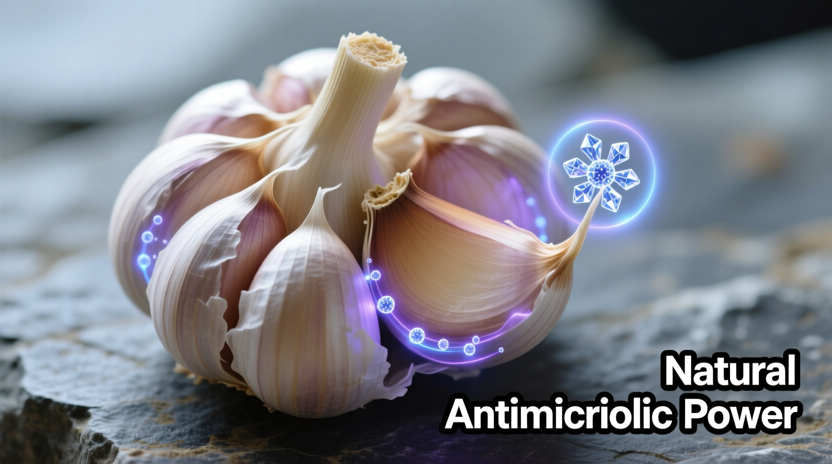Fresh garlic cloves showing natural antimicrobial properties