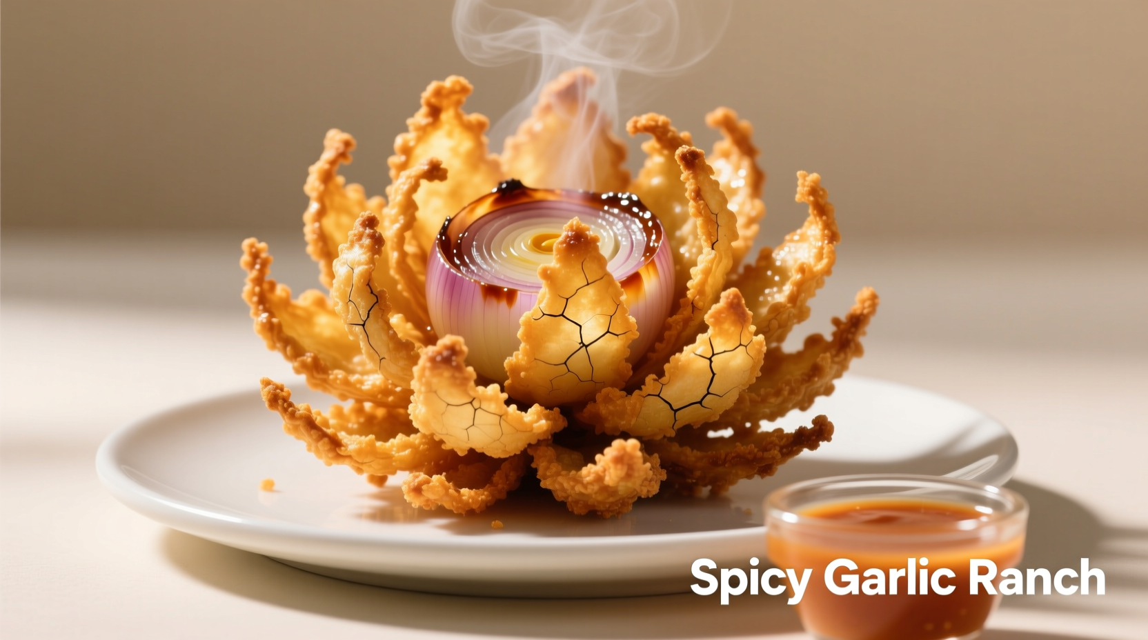 Crispy bloomin onion fresh from air fryer