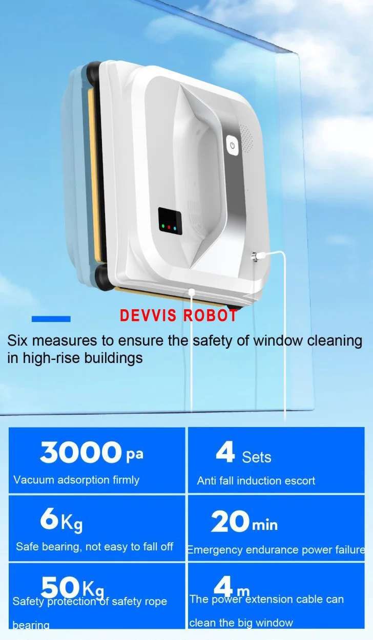 2022 Newest Frame Detection Glass Robot Window Cleaner With Remote Control