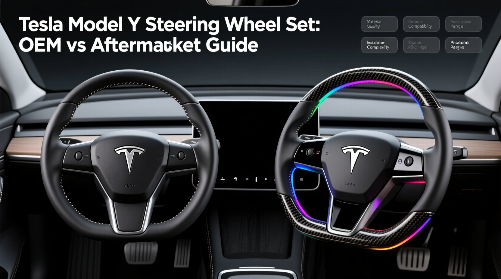 tesla model y steering wheel set