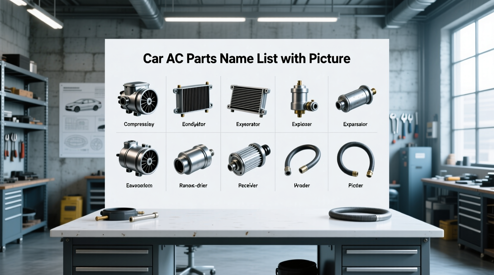 What Are the Main Car AC Parts? Name List with Pictures & Functions