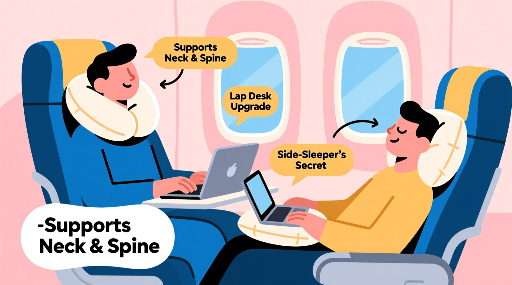 creative ways to use a u shaped pillow for comfortable sleep on a plane