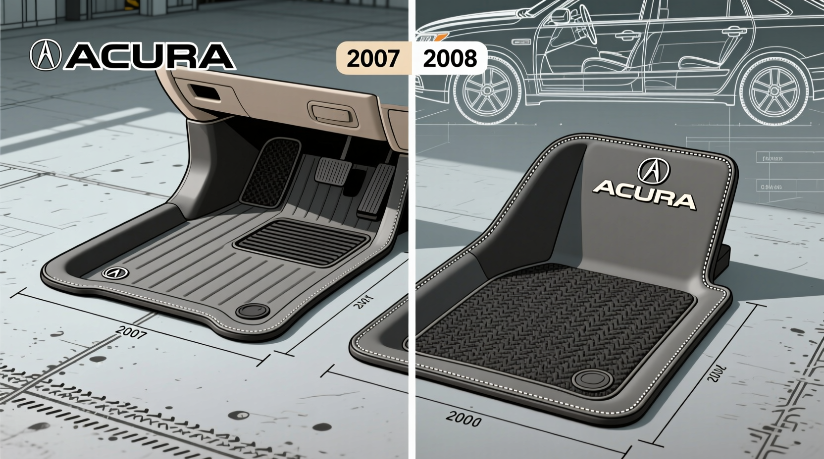 2007 vs 2008 mdx floor mats
