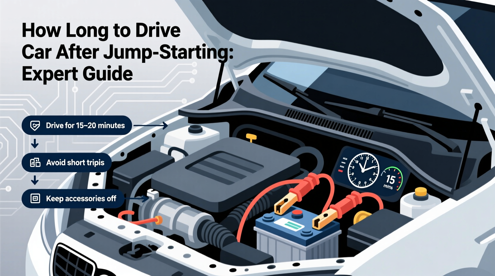 how long to drive car after jumping