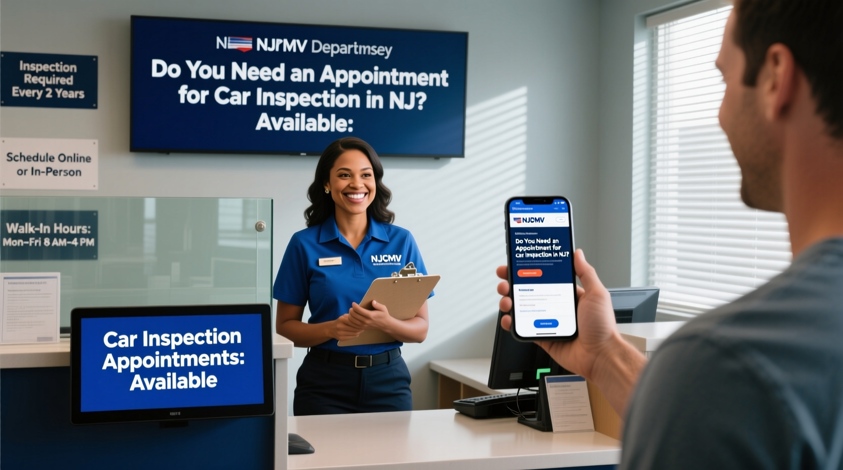 do you need an appointment for car inspection in nj