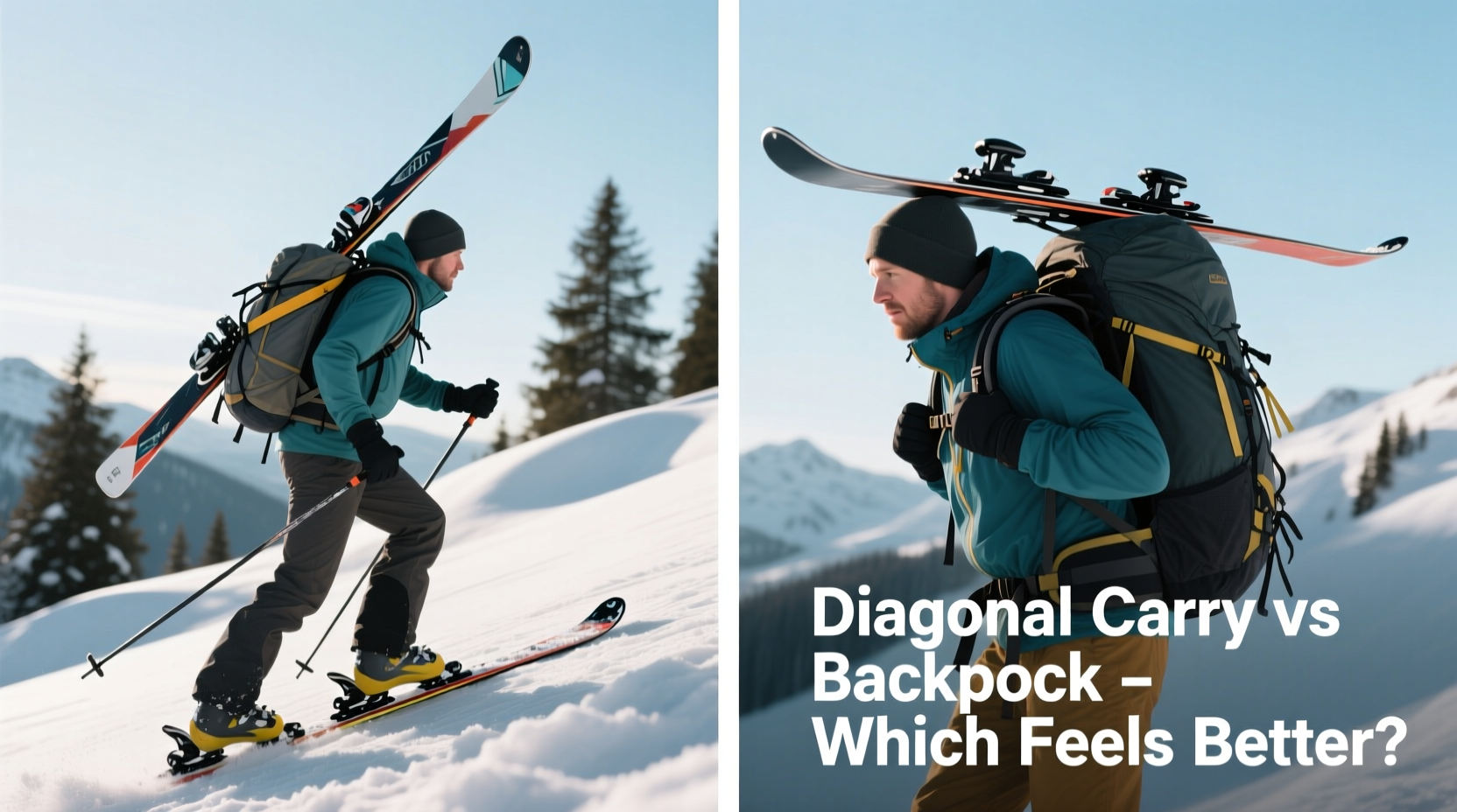 skiing with a diagonal carry vs backpack whats more comfortable for a day trip