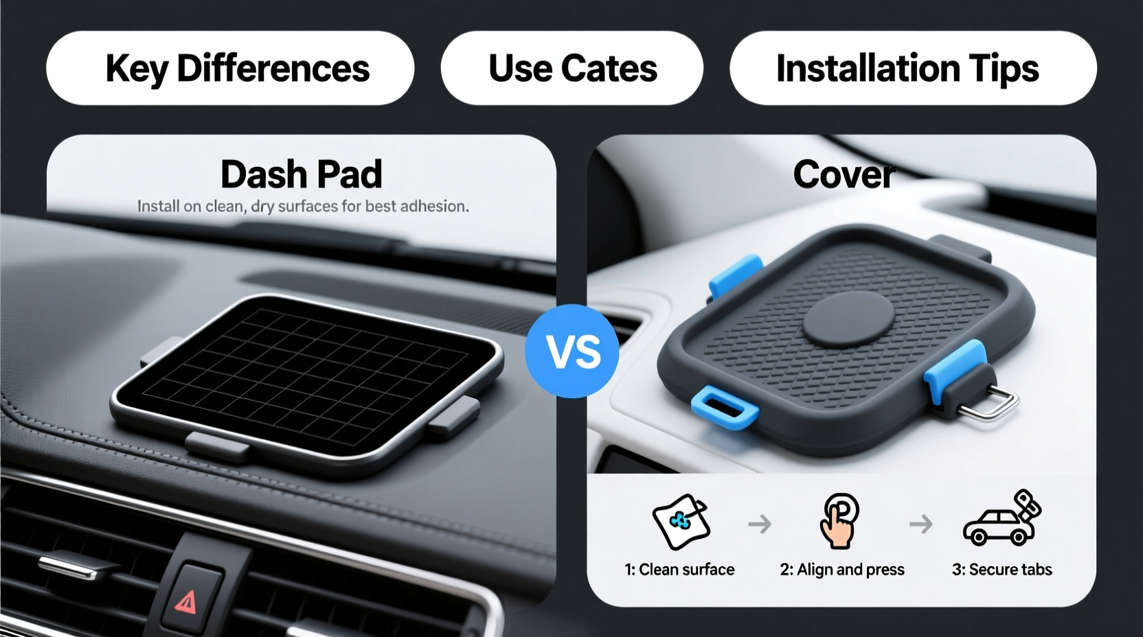 dash pad vs cover
