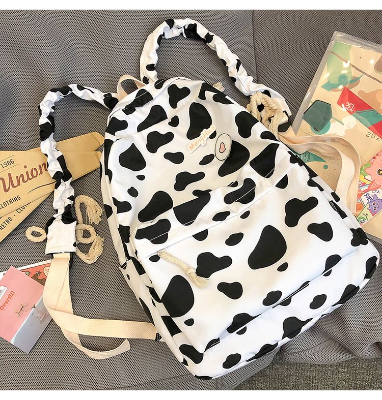 2022 Customized College Student Milk Cow New Designer Fashion School Harajuku Women Backpacks Lightweight Female Bag Book