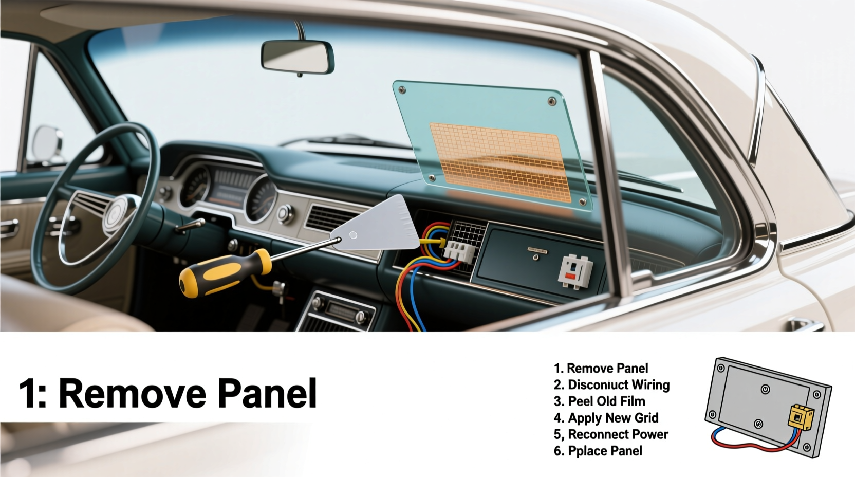 classic car rear defroster install