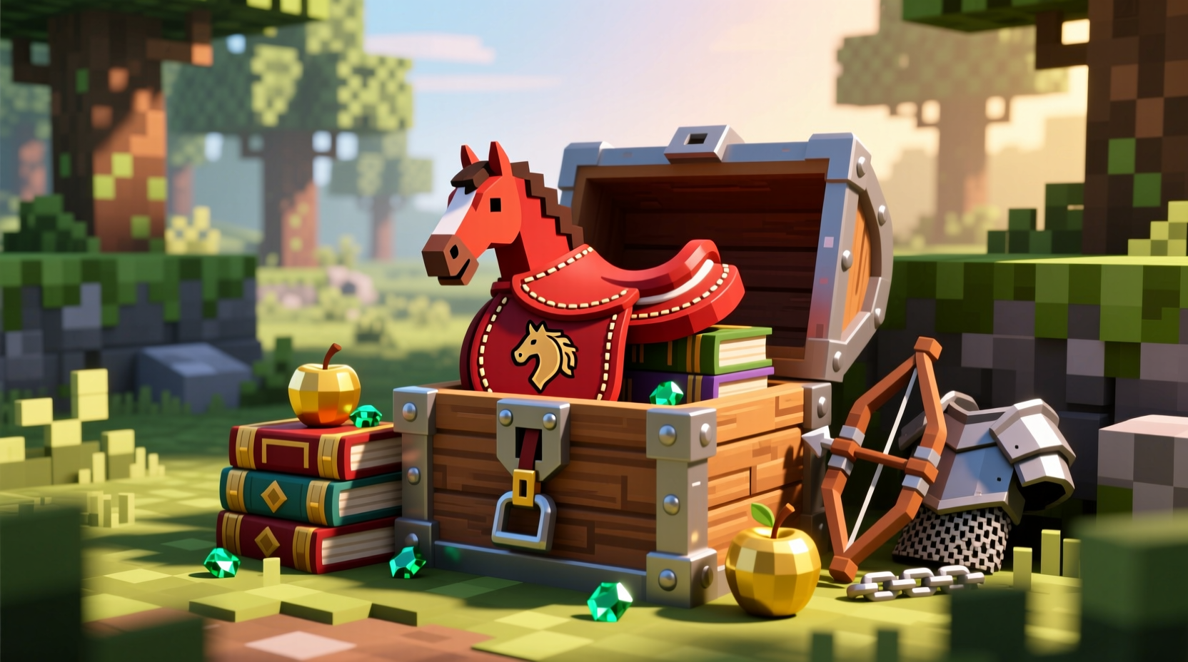 Minecraft horse saddle in chest