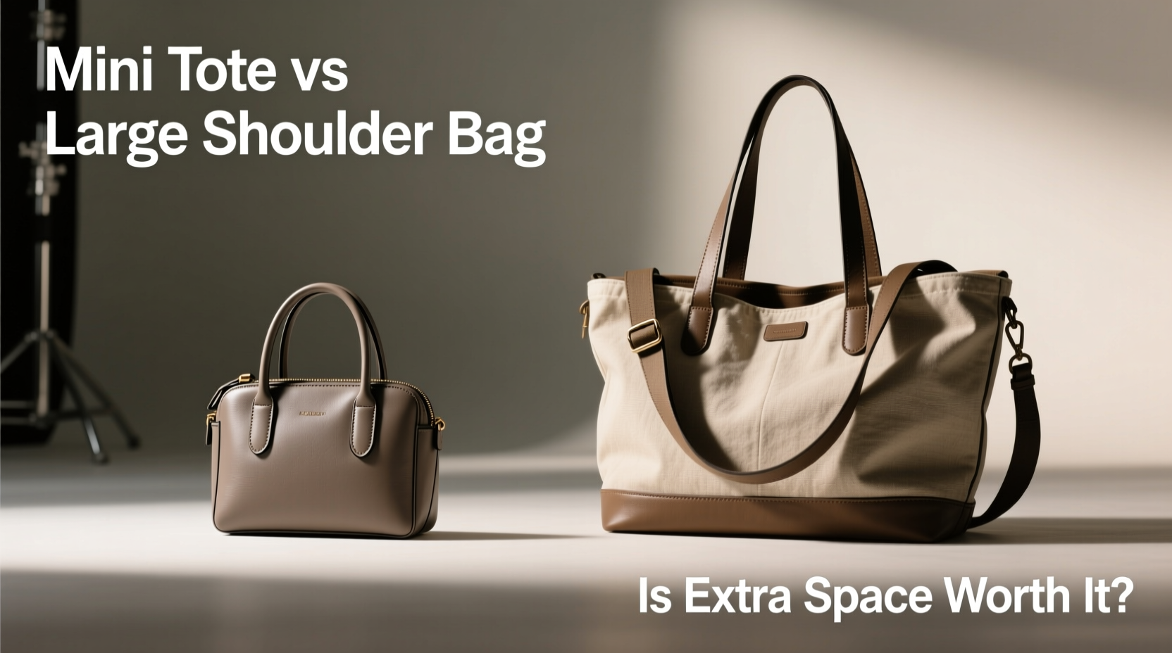 mini tote bag vs large shoulder bag is the extra space worth it or just extra baggage