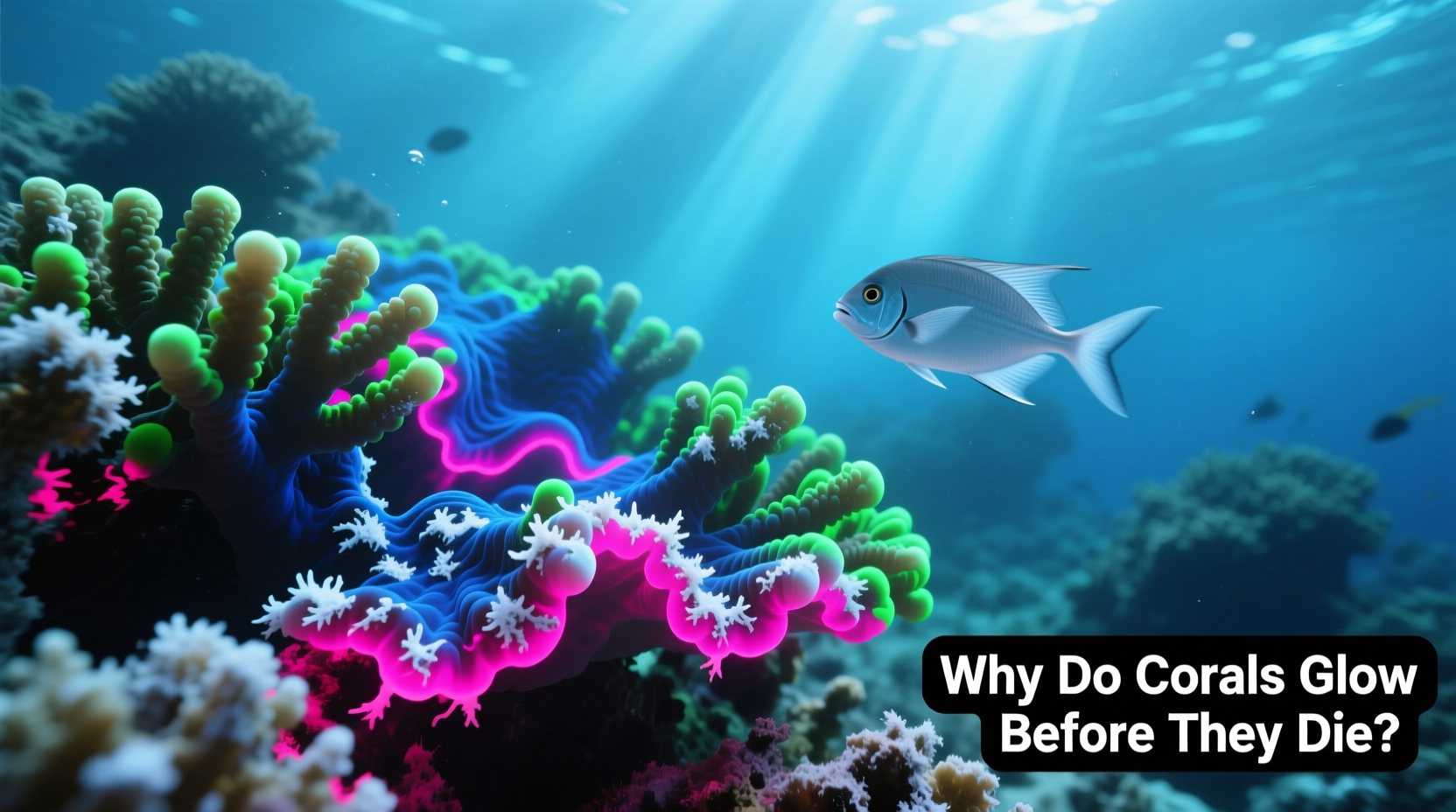 why do corals turn fluorescent before they die a last stand