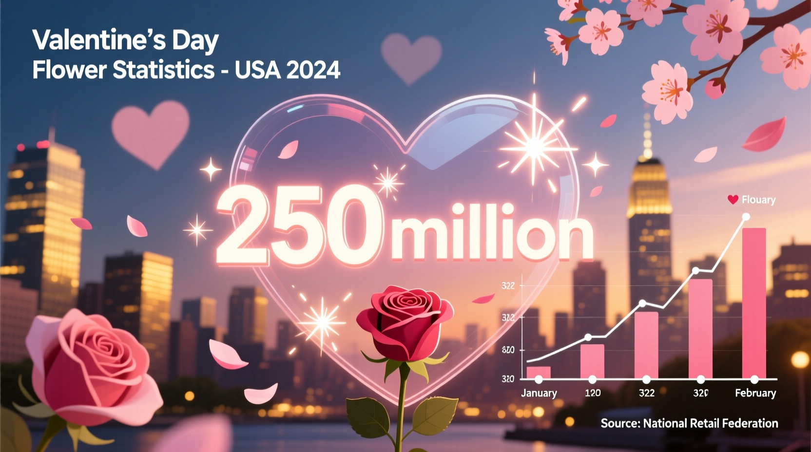 how many flowers are sent on valentines day eeuu