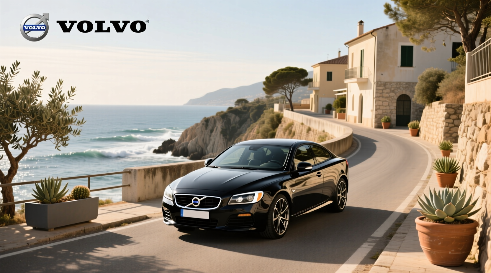 Front three-quarter view of a silver 2007 Volvo S80 V8 model parked on urban street
