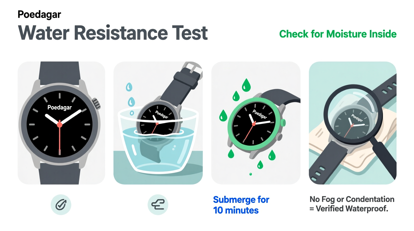 how to verify the waterproof features of your poedagar watch a step by step guide