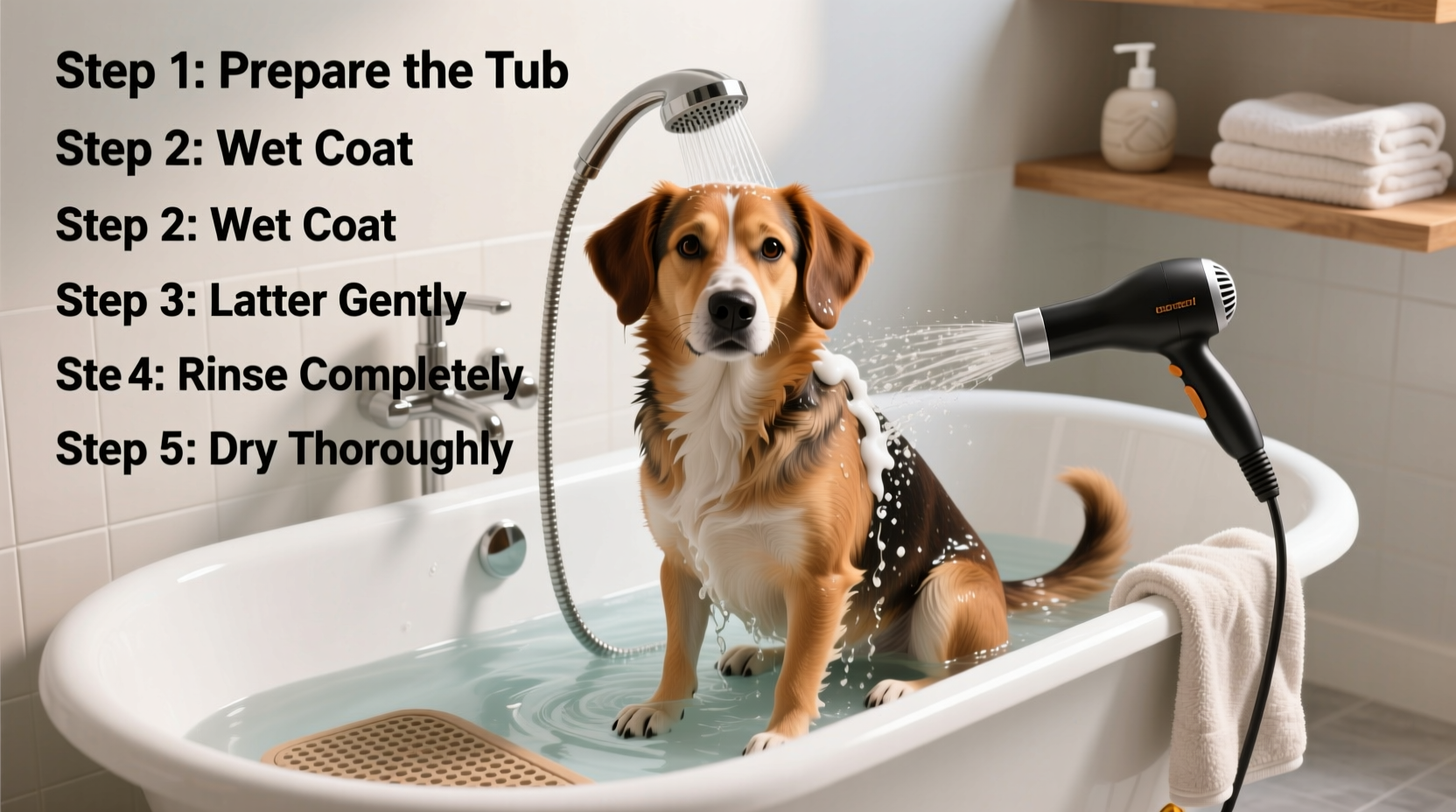 step by step guide to safely and effectively wash your dog in the tub