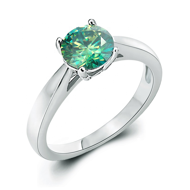 女装婚戒925纯银配绿色莫沙翠钻戒 - buy moissanite diamond ring