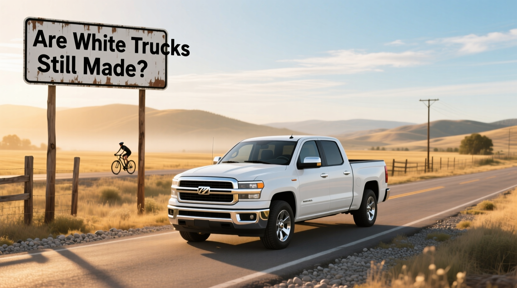 Modern white pickup truck on urban street