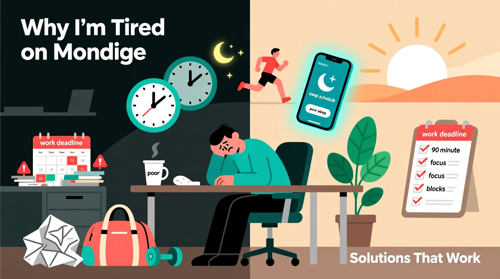 why am i so tired on mondays causes and solutions