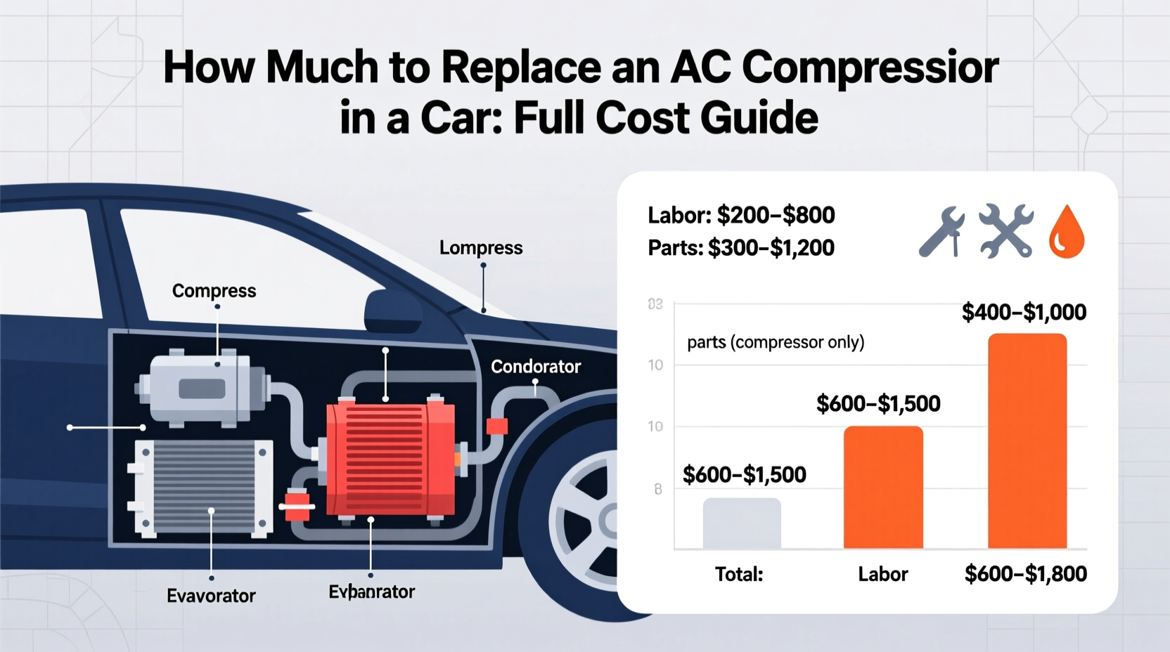 how much to replace an ac compressor in a car
