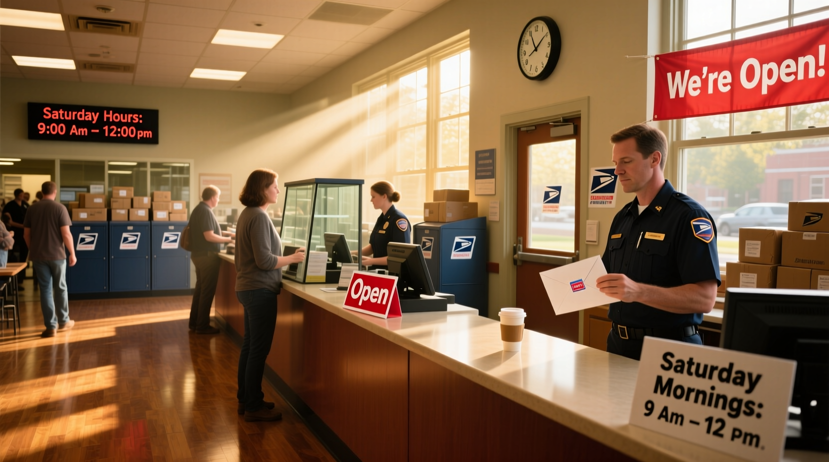 is the post office open on saturday mornings