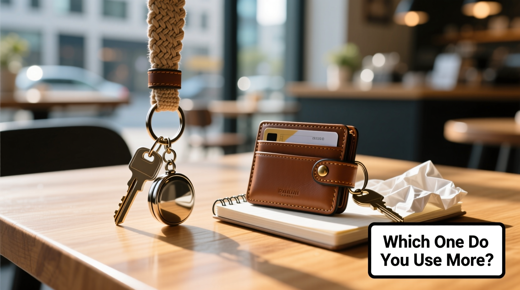 bag charm keychain vs wallet keychain which one are people actually using more and which one is less likely to get lost