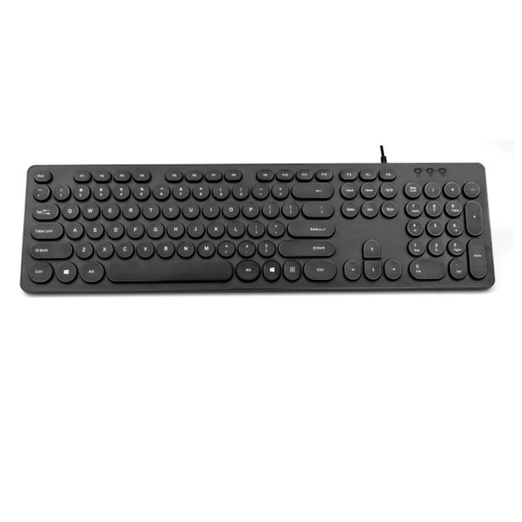 The New Fashion Ultra-Thin Round Keycap Standard Office Wired Keyboard