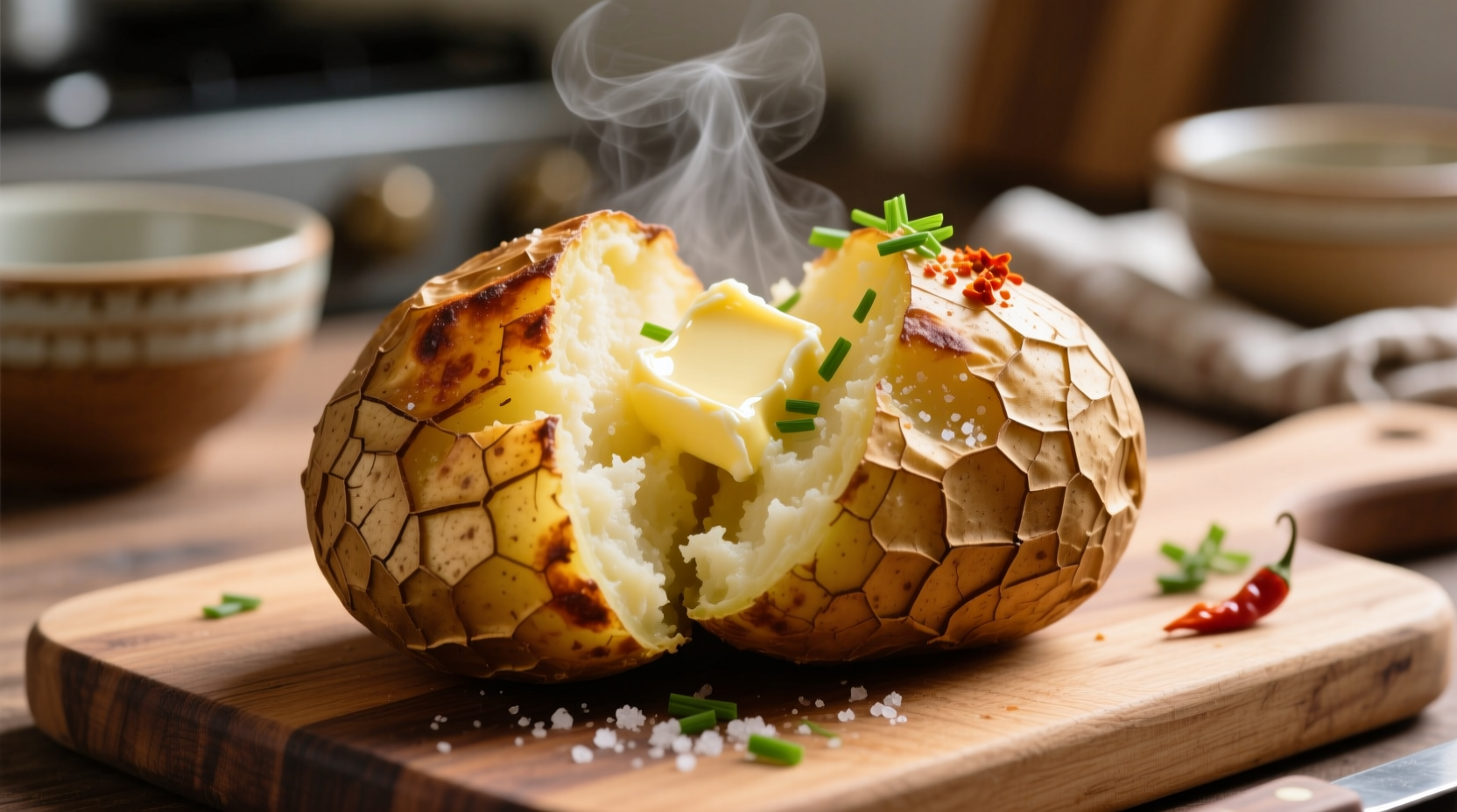 Perfekt gebackene Ofenkartoffel im Airfryer