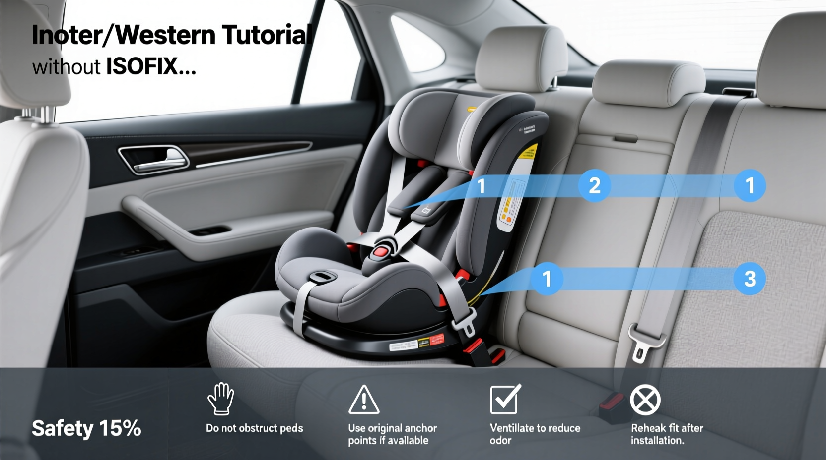 how to fix child seat in car without isofix